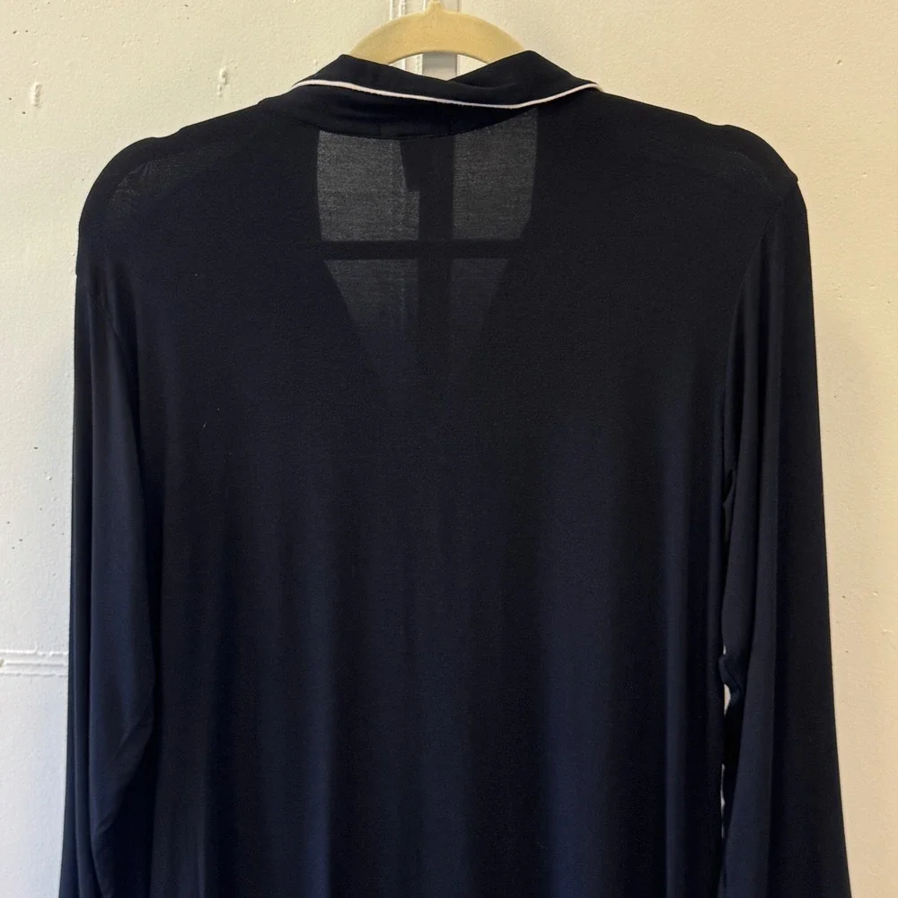 Eberjey Gisele Long Sleeve Sleep Shirt Navy Blue Modal Spandex XS Buttery Soft